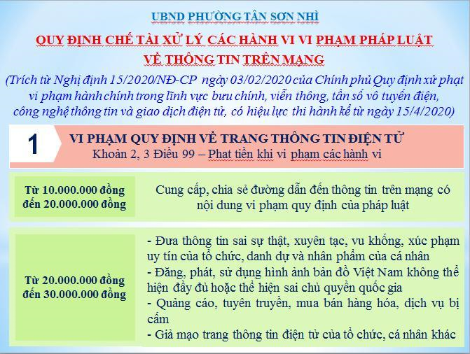 Quy định chế tài xử lý các hành vi vi phạm pháp luật về thông tin trên